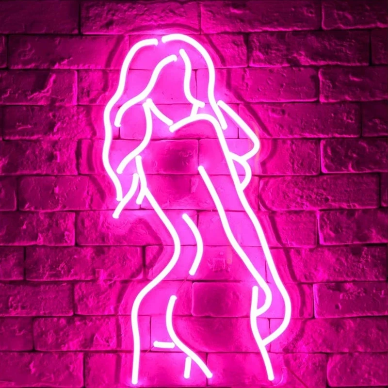 LED Neon Sign Female Model Acrylic Wall Lamp Hanging Body Neon Lights for Bar Party Club Home Bedroom Decor Christmas Party Gift