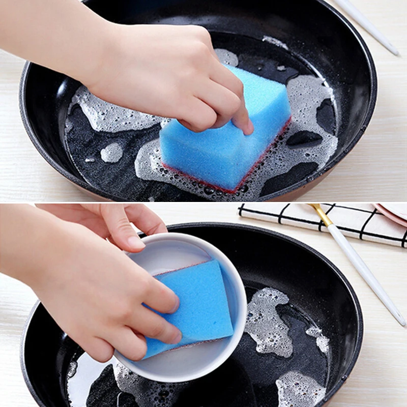 

20/10/5Pcs Sponge Cleaning Brush Nano Dishwashing Mixed Colors Square Wipes Pots Scrubber For Household Kitchen Accessories