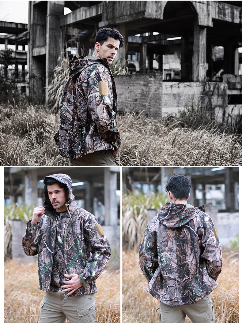 Ветрозащитная худи флисовая уличная Мужская Военная Тактическая теплая куртка