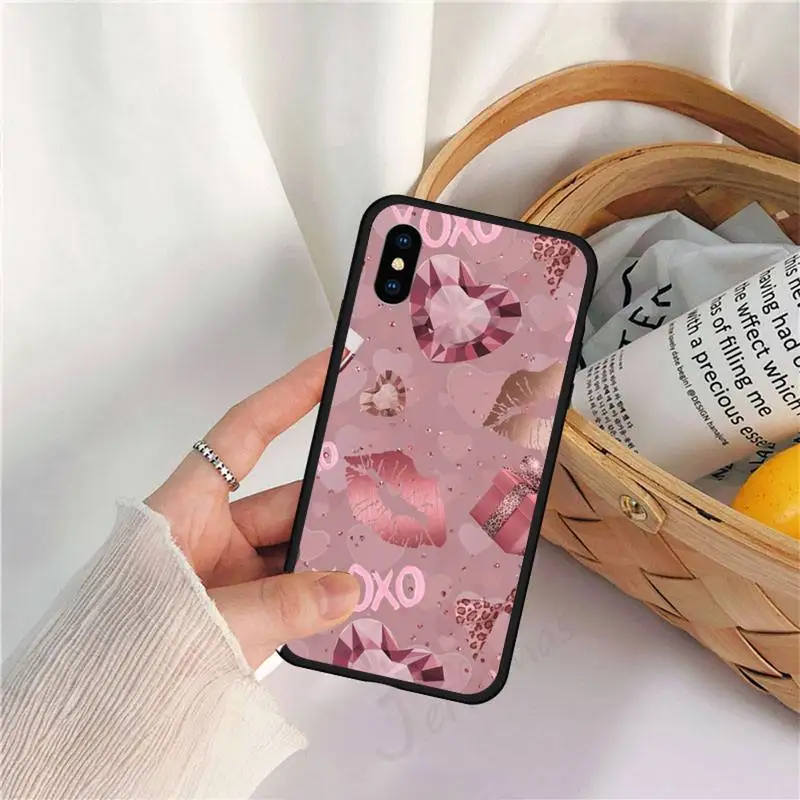 

Gold Rose Glitter Love pattern high quality Phone Case coque for iPhone 11 12 pro XS MAX 8 7 6 6S Plus X 5S SE 2020 XR