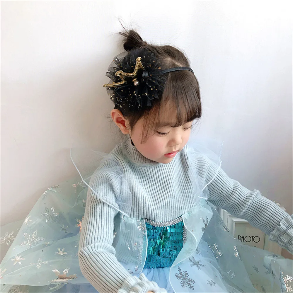 Headbands For Kids Girl Princess Hairbands Yarn Crown Bow Knot Rabbit Flower Child Hair Accessories Korean Handmade Wholesale | Аксессуары