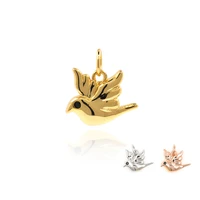 pendant charm zircon brass gold plated peace dove necklace fashion diy jewelry earrings making accessories