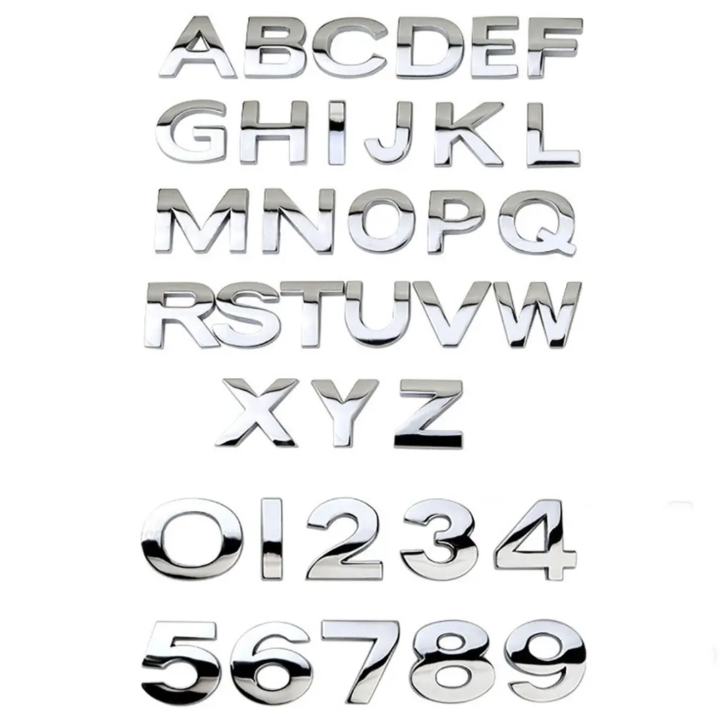 

Автомобильные 3D буквы, английские буквы, логотип автомобиля, сделай сам, буквенно-цифровые металлические наклейки на тело, слово, знак, хвос...