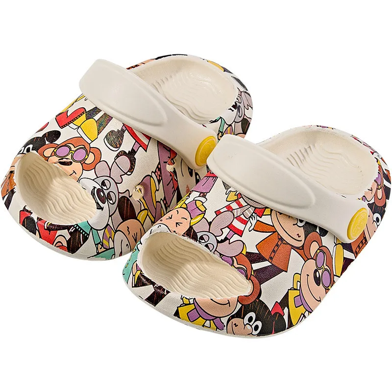 

Children's Slippers 2021 Summer New Indoor Non-slip Soft Bottom Printing Cute Cartoon Hole Shoes Beach Sandals