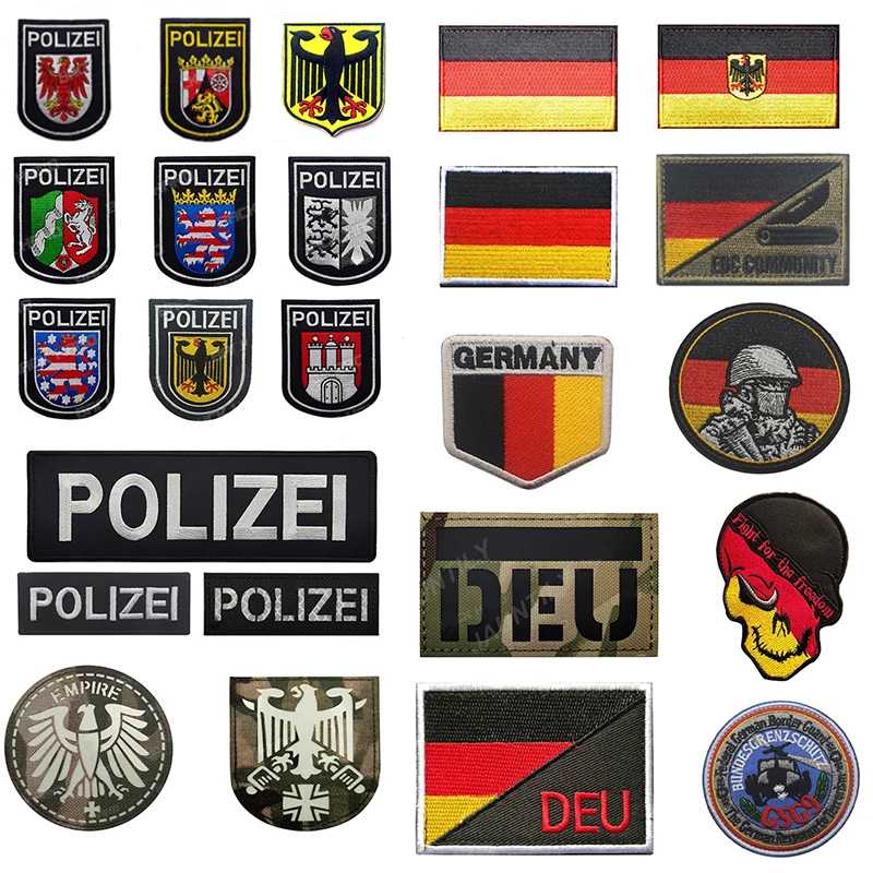 Новый немецкий y образный флаг ИК нашивка вышивка полиция DEU Орлан Детская