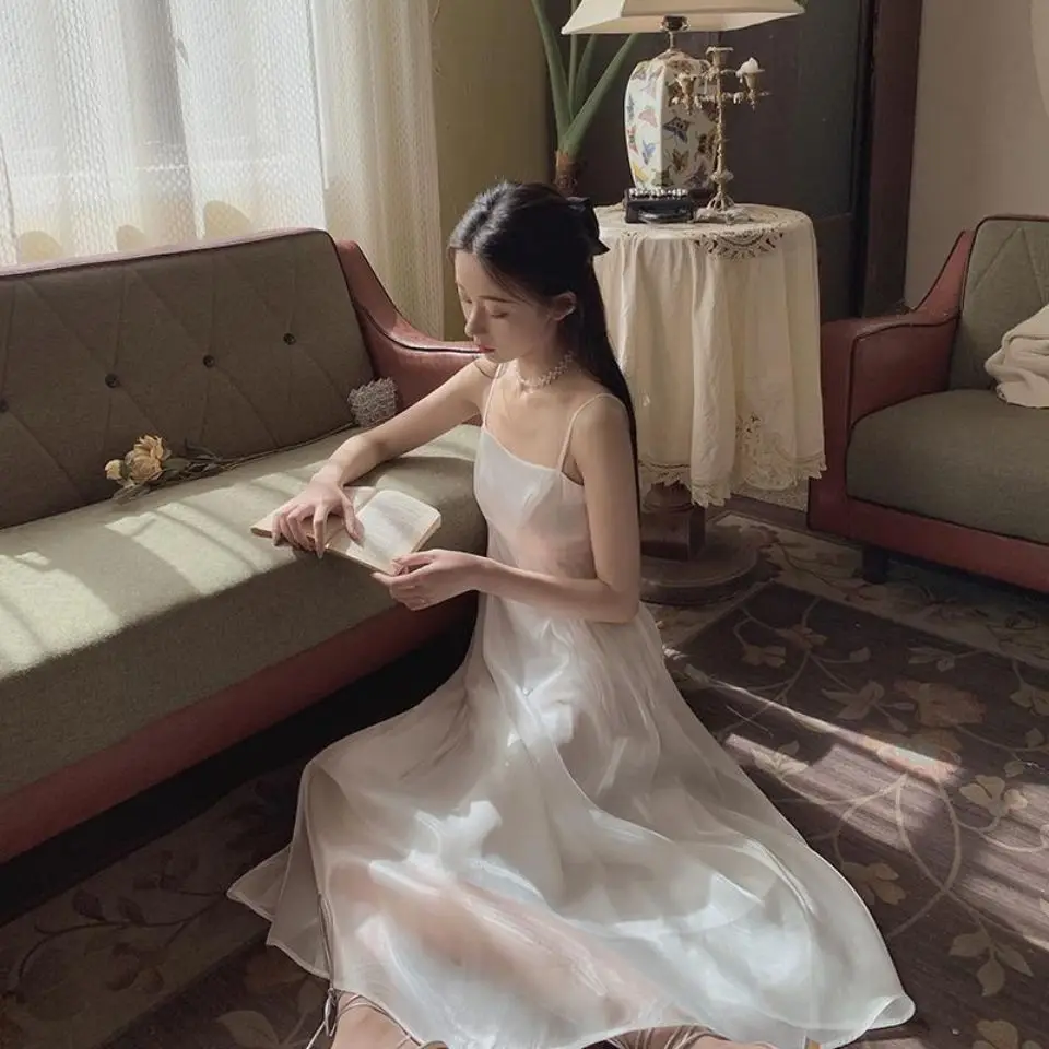 Женское Тонкое Платье Bella элегантное платье на бретелях без рукавов во