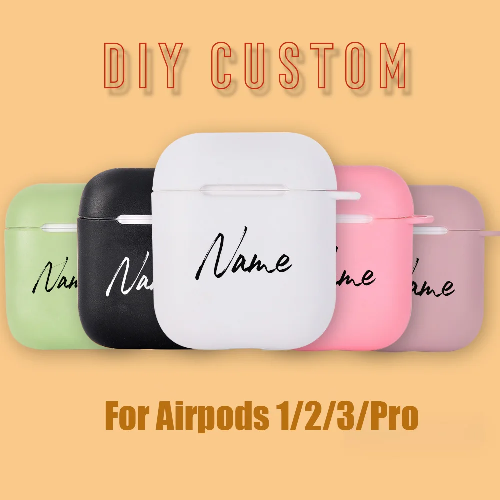 Мягкий силиконовый чехол с именем/логотипом/изображением на заказ для Air Pods