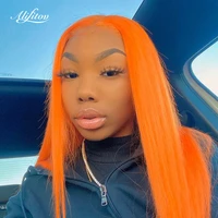 alifitov orange lace front wig pre plucked silky straight wig long remy hair human hair wigs for women