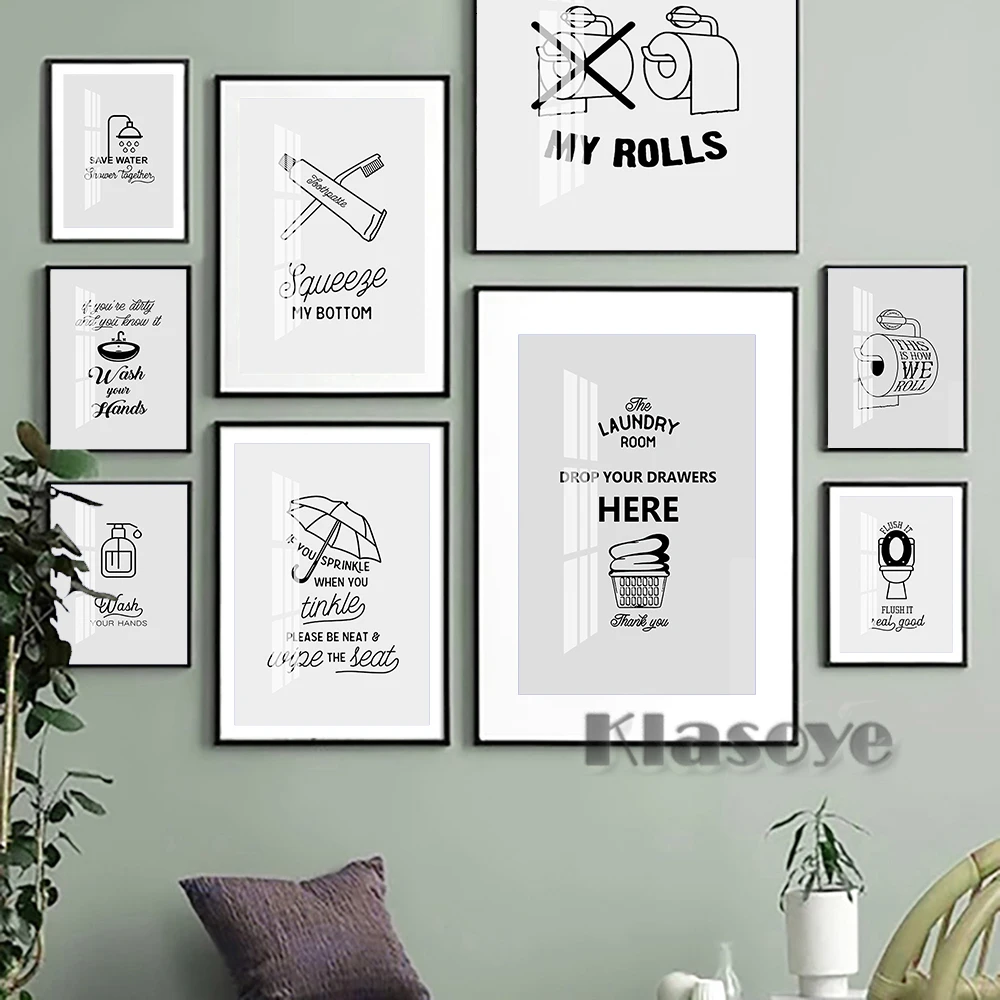

Современный минималистичный абстрактный плакат с изображением мебели, постер для туалета, туалета, ванной, прачечной, душа, настенные художественные принты, домашний декор