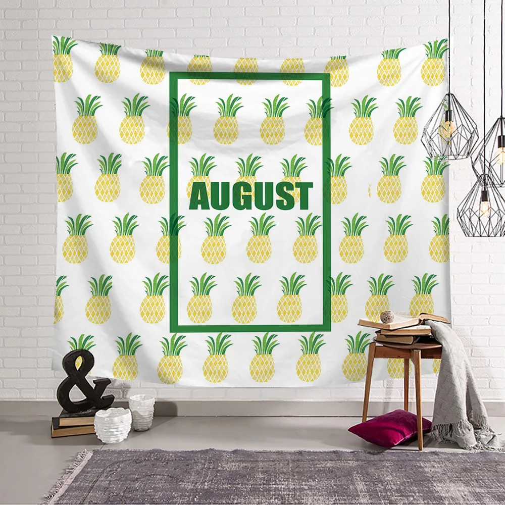 

Pineapple fruit pattern Funny cartoon Blanket Tapestry 3D Printed Tapestrying Rectangular Home Decor Wall Hanging style-3