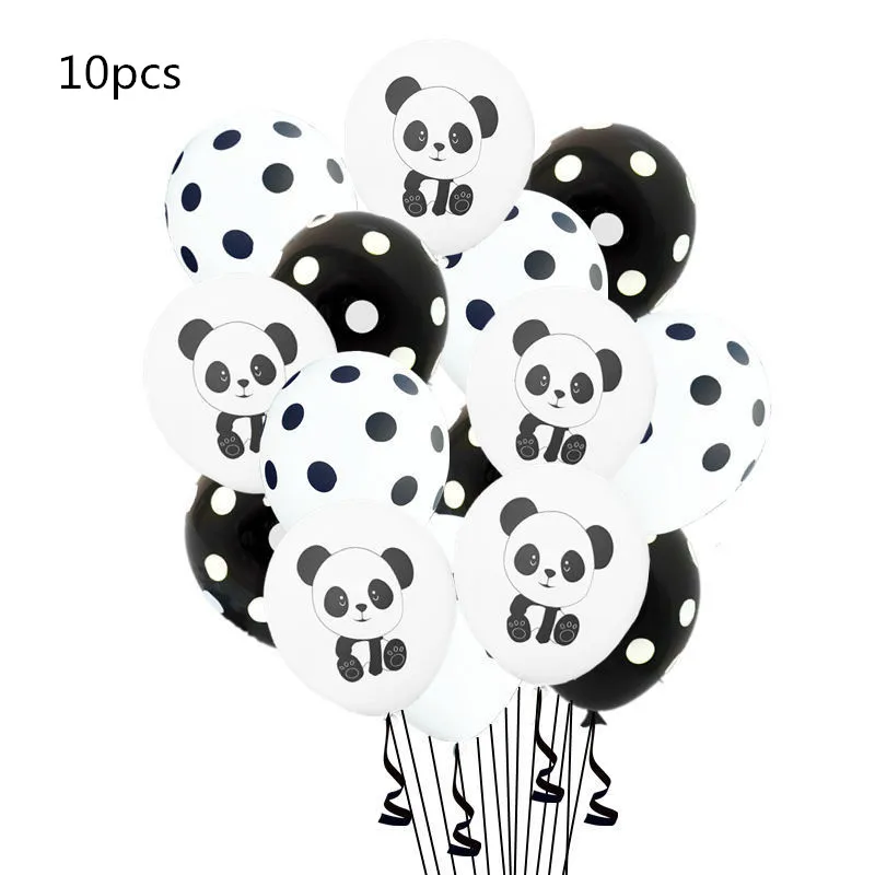 Panda 3 mix 10 шт. 12 дюймов Единорог латексные шары собака день рождения баллон гелия украшения пчела Акула панда надувные globos детские игрушки - Цвет: Panda 3 mix