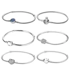 Pandora Шарм DIY Змея Цепочка Сердце браслет 925 серебро оригинальный дизайн бусины маленькие ювелирные изделия Дамский подарок