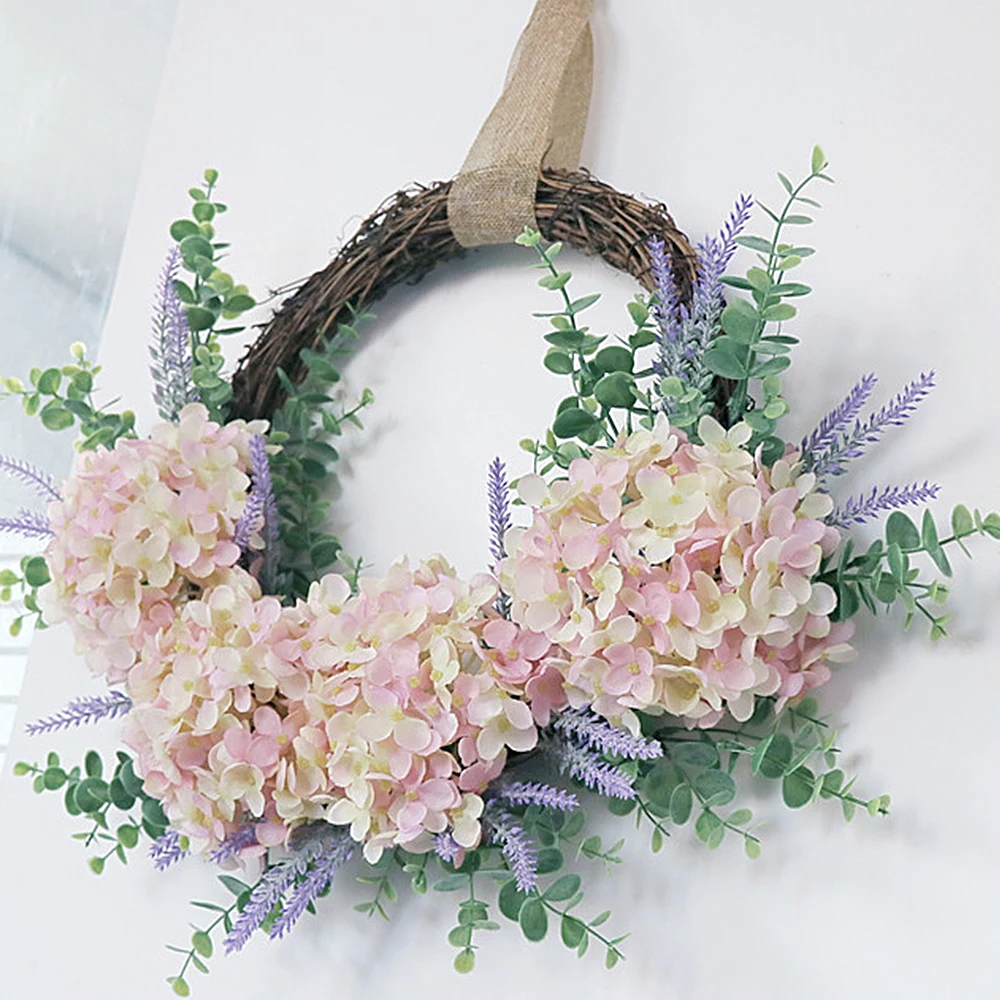 

Artificial Wreath Silk Flowers Wreath Straw Garland DIY Wedding Home Living Room Party Wall Gift Pendant Garland Decor Christmas