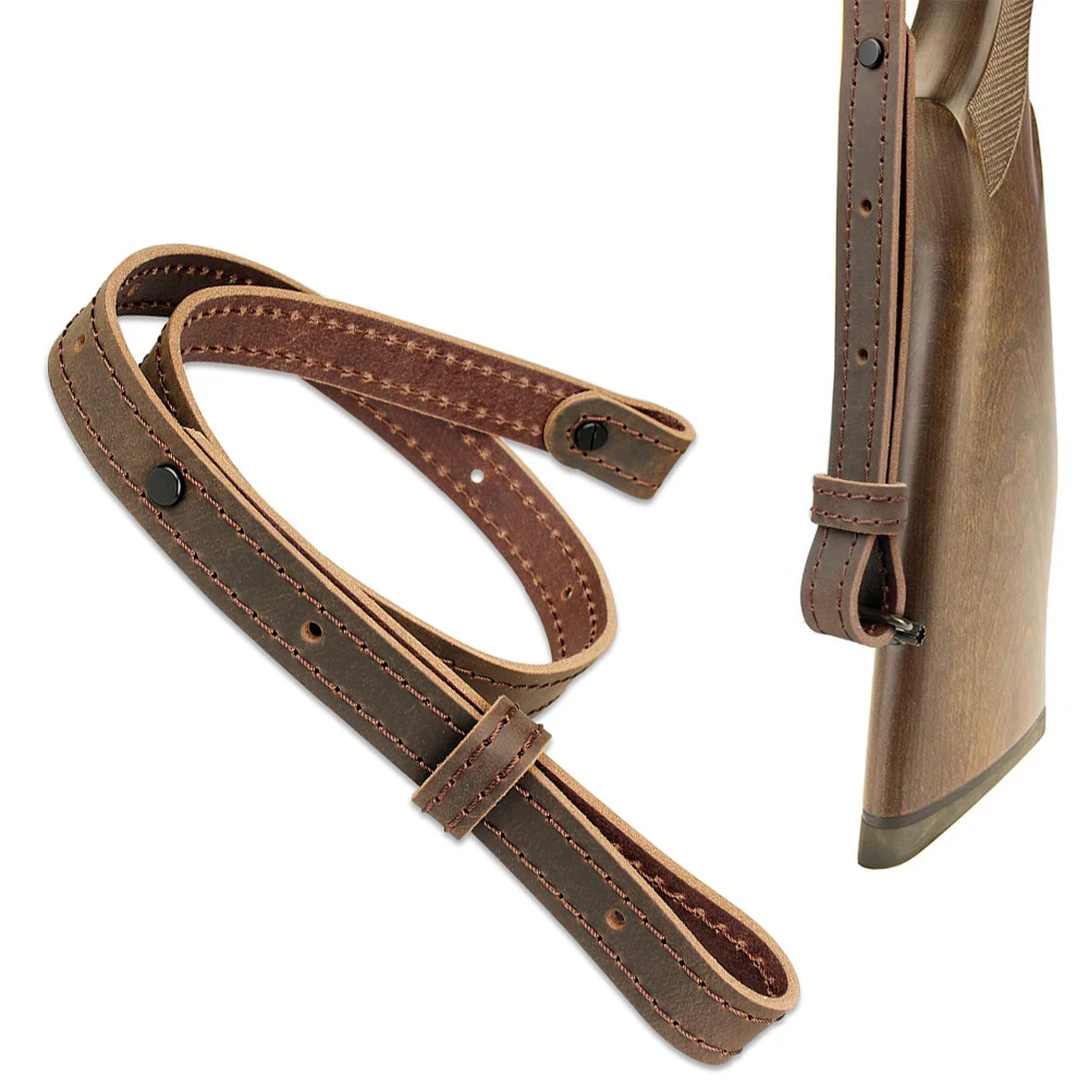 Kosibate Hunting Rifle Shotgun Sling Shoulder Belt Genuine Leather Hide Adjustable Bindings Shooting Strap Gun  Accessories