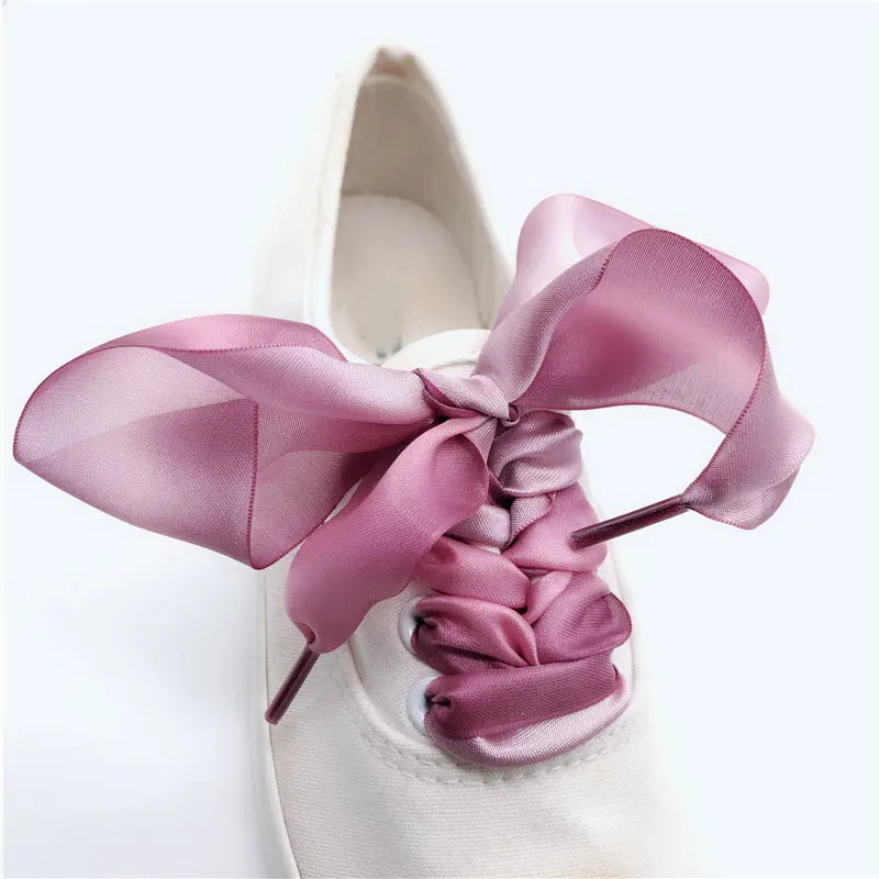 

1 Pair Flat Color Gradient Changing Colors Shoe Laces Party Camping Boots 4CM Shoelace Canvas Strings Growing Sport Shoelaces