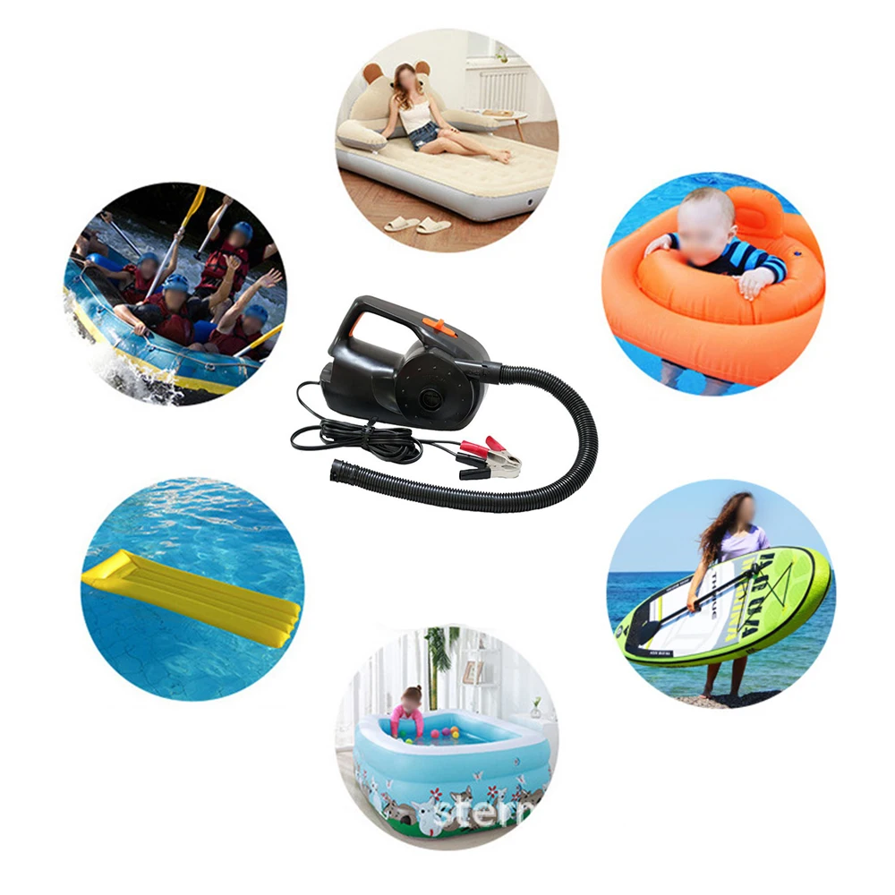 Электрический надувной воздушный насос портативный для автомобиля л/мин каяк