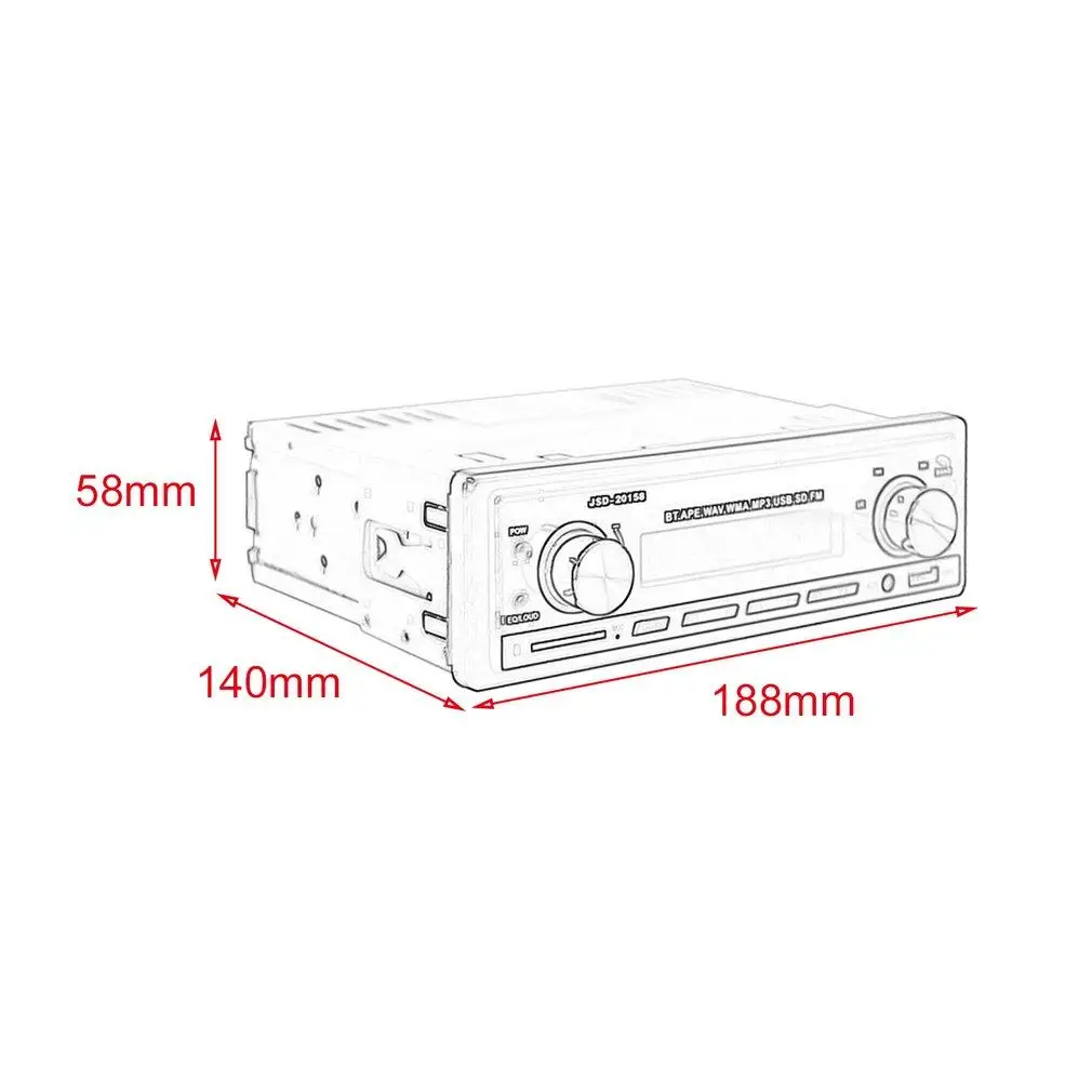

Car Stereo Radio In-dash Head Unit Player FM MP3/USB/SD/AUX JSD