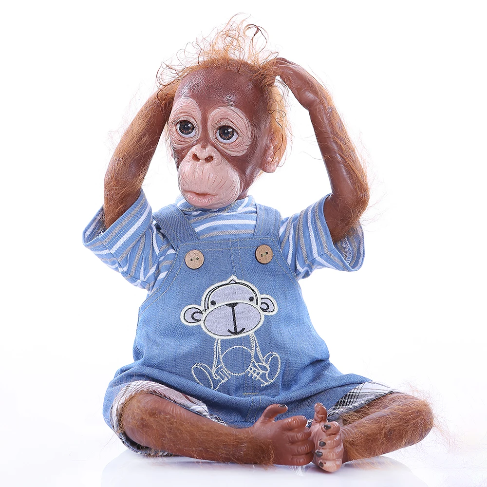 Новинка 21 дюймов 52 см 100% ручная работа reborn Monkey очень мягкая силиконовая виниловая