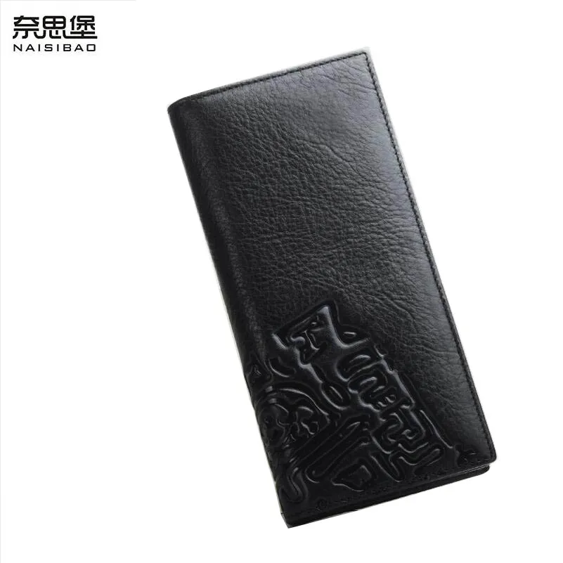 NAISIBAO новые роскошные мужские сумки модные улучшенные бумажники из воловьей кожи