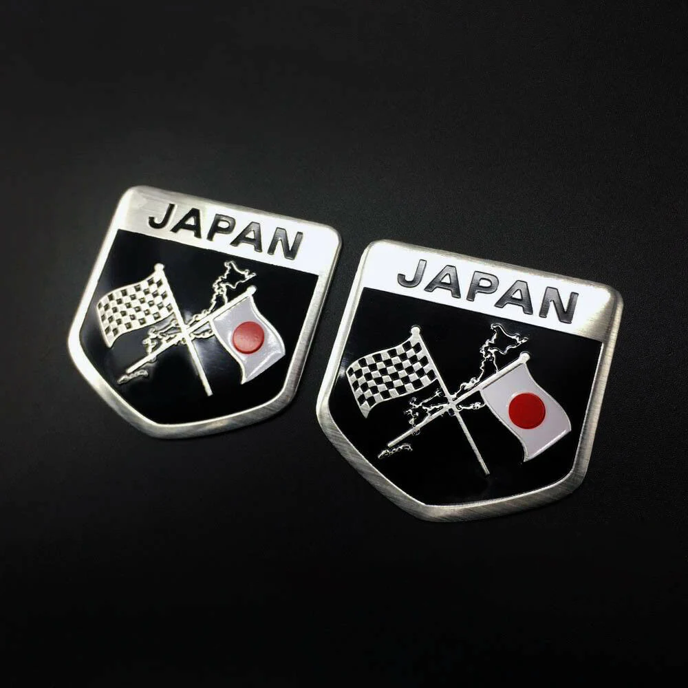 2шт 3D алюминиевый сплав японский флаг щит багажника автомобиля значок эмблема