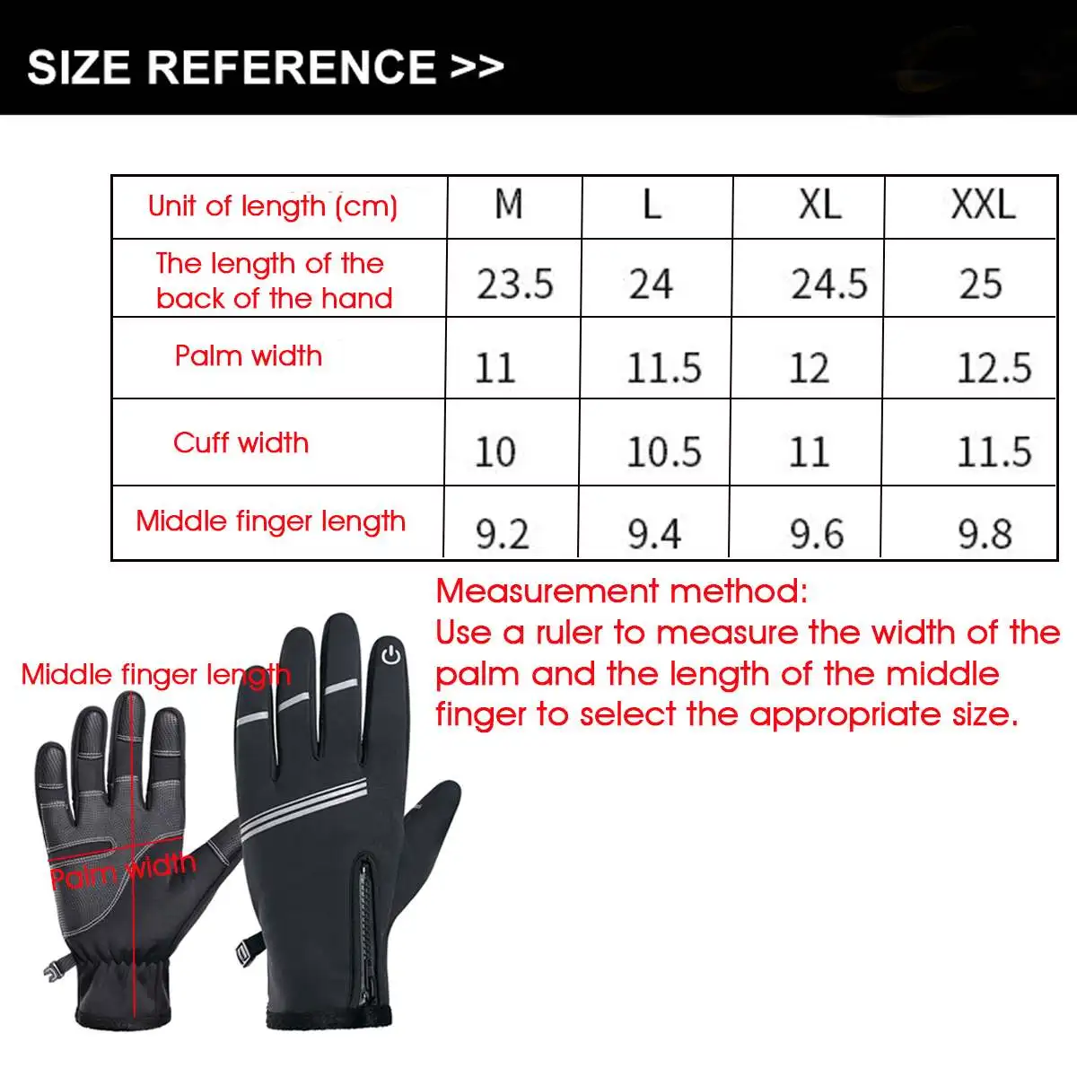 

Motorcycle Winter Warm Gloves Touch Screen Outdoor Sports Gloves Windproof Waterproof Riding Cycling Gloves Reflective Strip