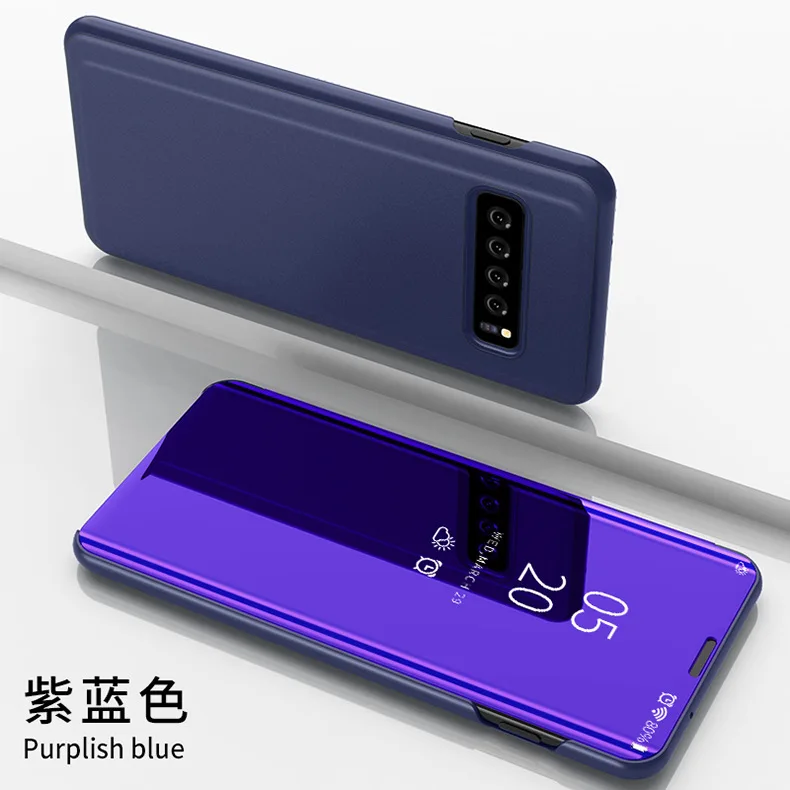 Purplish Blue KISSCASE умный зеркальный Чехол С Откидывающейся Крышкой для samsung Galaxy Note 10 9 8 5 S6 S7 S8 S9 S10 5G S10E плюс A40 A50 A70 A3 A5 A7 J3 J5 J7 - Цвет: Purplish Blue