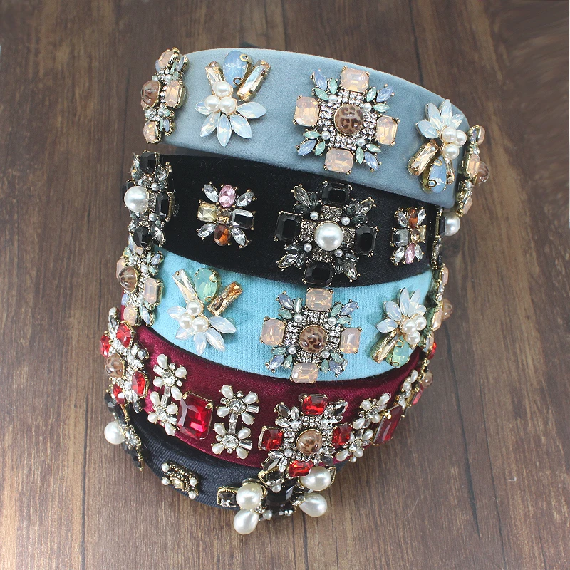 Роскошный чехол в ретро стиле бархат женские аксессуары для волос красного и