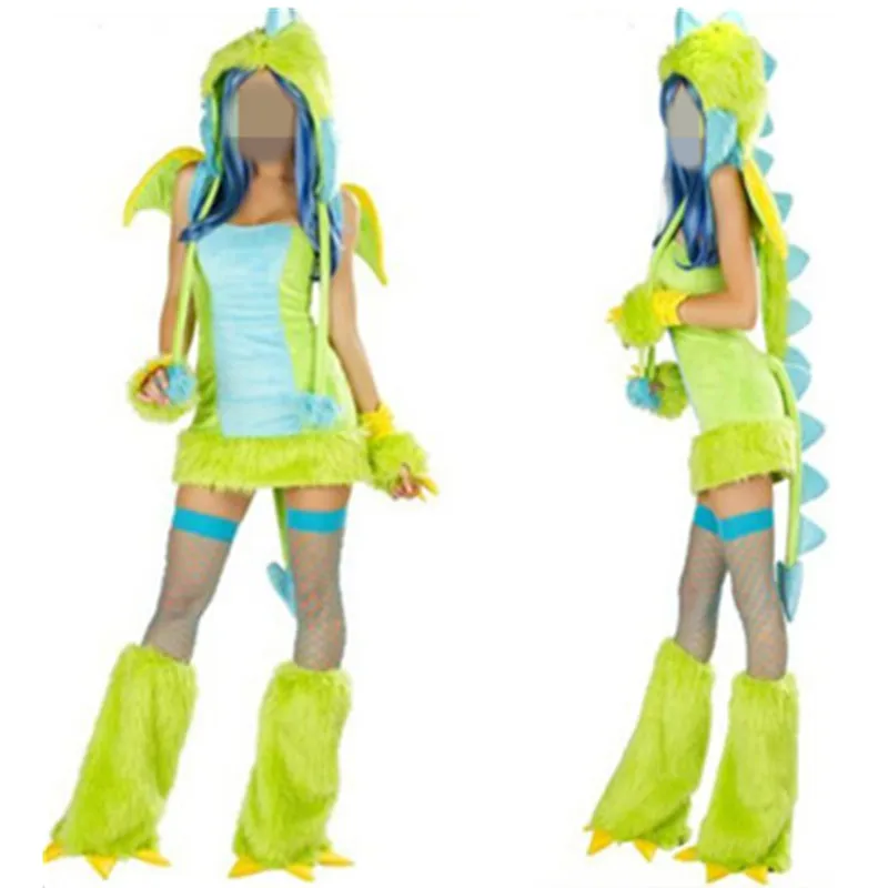

Woman's Sexy Halloween Animal Cosplay Costumes Leather Fur Dinosaur Role Play Disfraces Masquerade Clothes