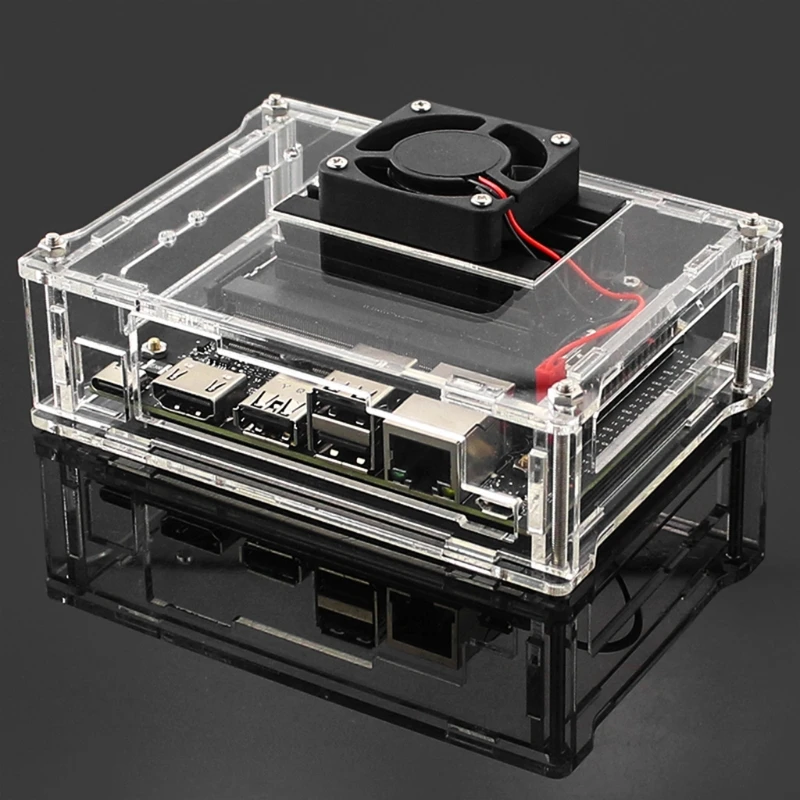 

1Pcs Durable Acrylic Case for NVIDIA Jetson Nano B01 & A02 Developer Kit Mini AI Powerful Computer with Cooling Fan H052