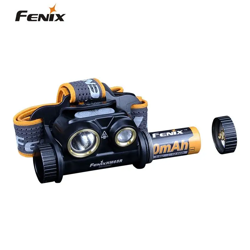 Fenix HM65R 1400 люмен двойной луч USB Перезаряжаемый налобный фонарь с прожектором и |