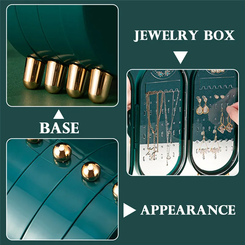 

Jewelry Storage Box Earrings Display Stand Bracelet Necklace Organizer Foldable Portable Plastic Box 4 Doors 240 Holes Large