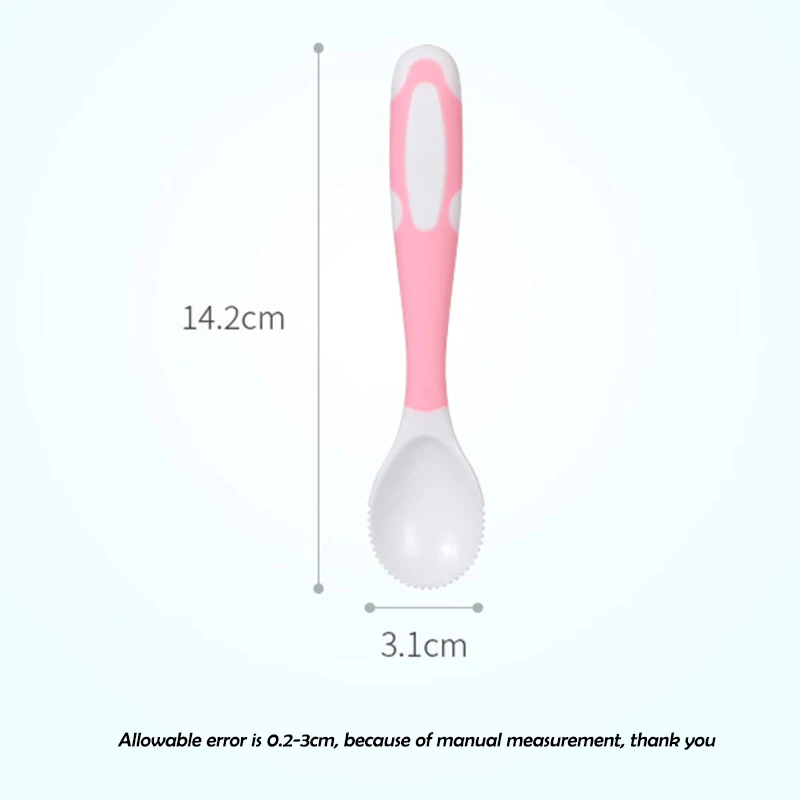 Cucharas de frutas de PP para beb&eacute;, dise&ntilde;o dentado de doble cara, platos de alimentaci&oacute;n, vajilla para ni&ntilde;os, platos para beb&eacute;, alimentador de comedor, 2 unids/lote-5
