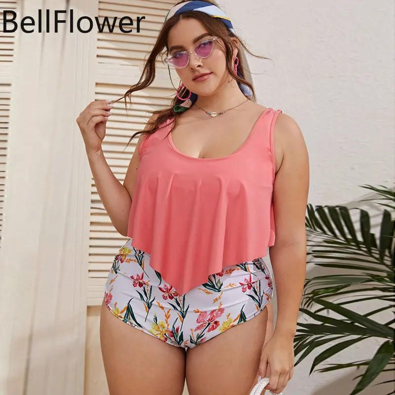 

Женский купальный костюм, микро бикини с высокой талией, пуш-ап, цветочный принт, для плявечерние, сексуальный комплект из 2 предметов, 2021, ра...