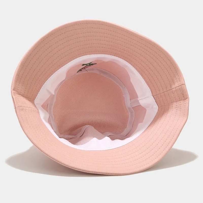 

Unisex Rose Embroidery Bucket Hat Foldable Women Macaron Outdoor Sunscreen Cotton Fishing Hunting Cap Men Bob Chapeau Sun Hats