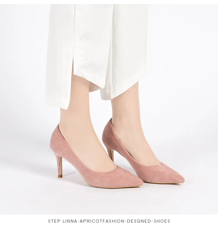 

New pointed shallow mouth high heels women stiletto mid-heel single shoes women's shoes