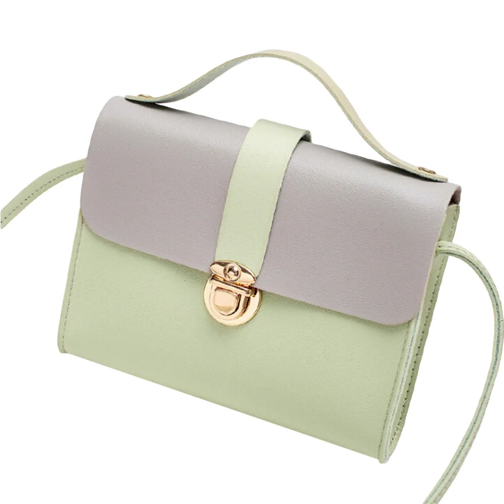 

2021 New Korean Women Lock Small Square Bag Casual Lady Contrast Lock Buckle Shoulder Messenger Bag Fashion Women's Coin Purse