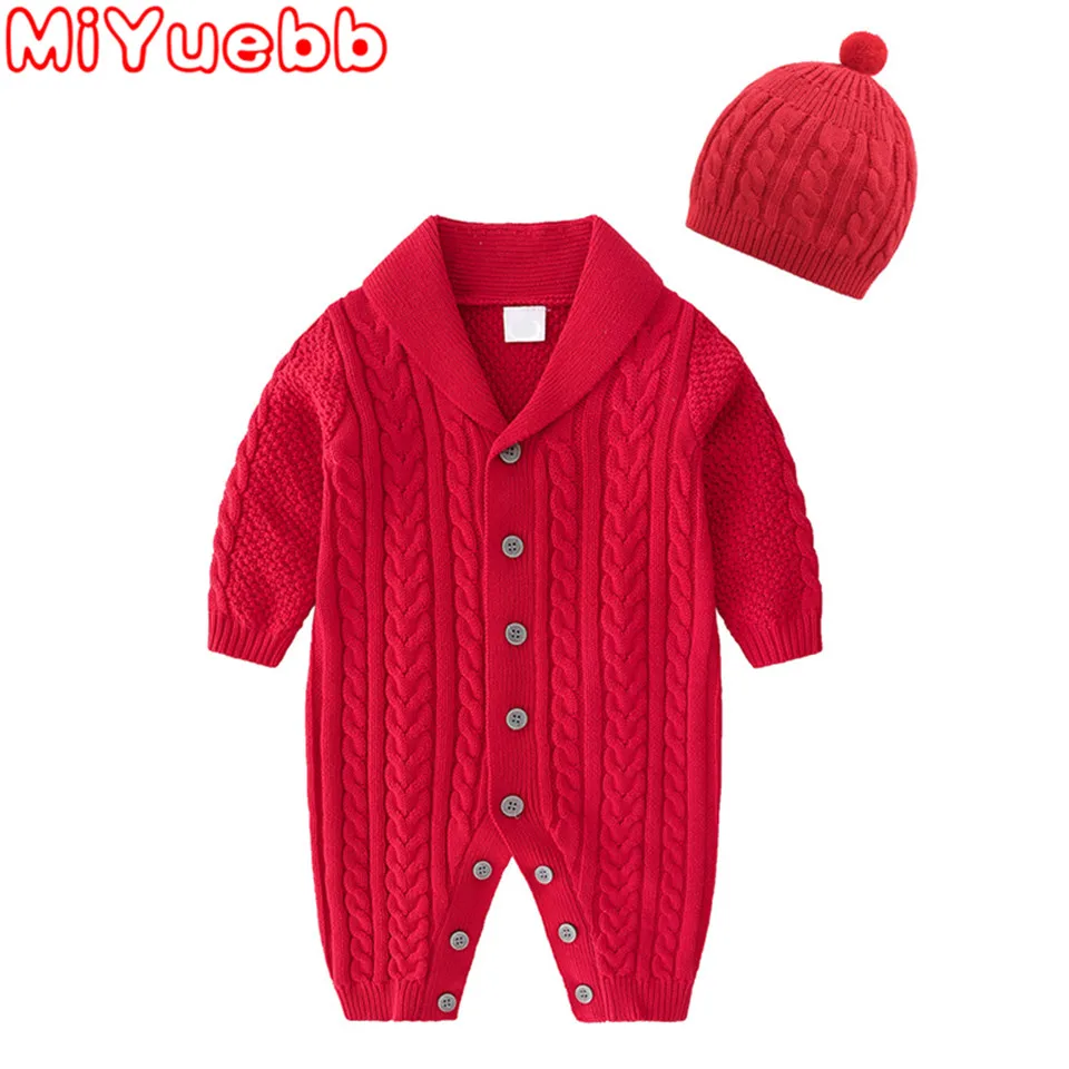 Детские комбинезоны зимняя одежда для маленьких мальчиков вязаные