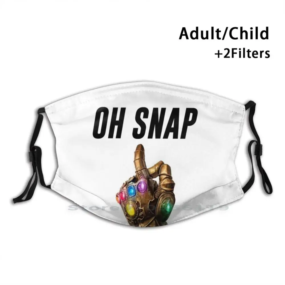 Многоразовая маска с принтом на защелке Pm2.5 для лица фильтром Детская игровая