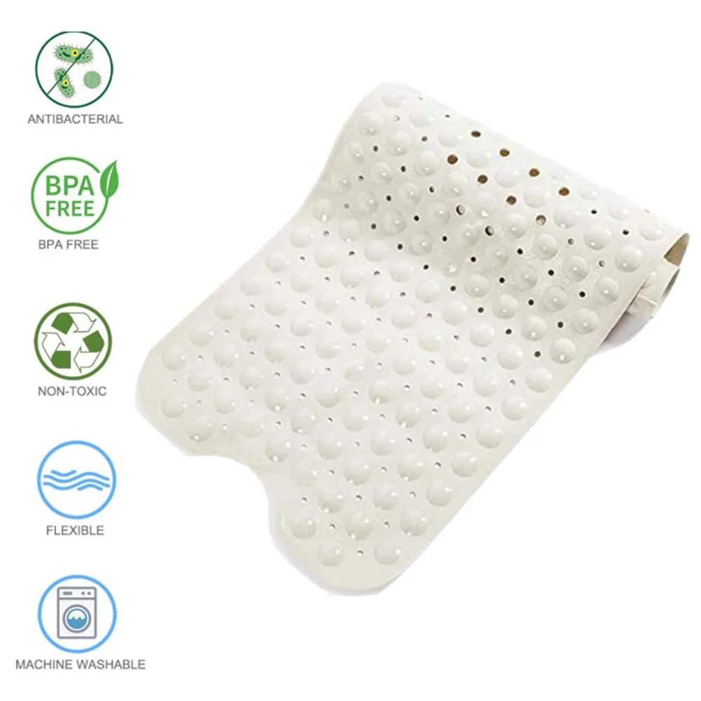 

Non-slip Bath Mat Rectangle PVC Anti-skid Bathroom Mats Soft Massage Suction Cup Anti-Bacterial Shower Bath Mat Bathtub Carpet