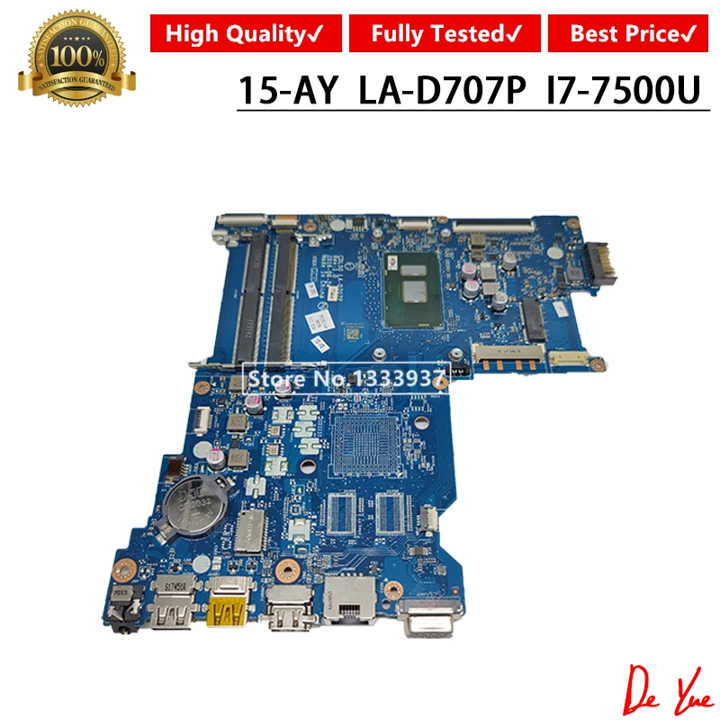 

For HP 15-AY 250 256 G5 Notebook PC Motherboard I7-7500 CDL50 LA-D707P 909211-001 909211-601 910469-601 910469-001 Mainboard