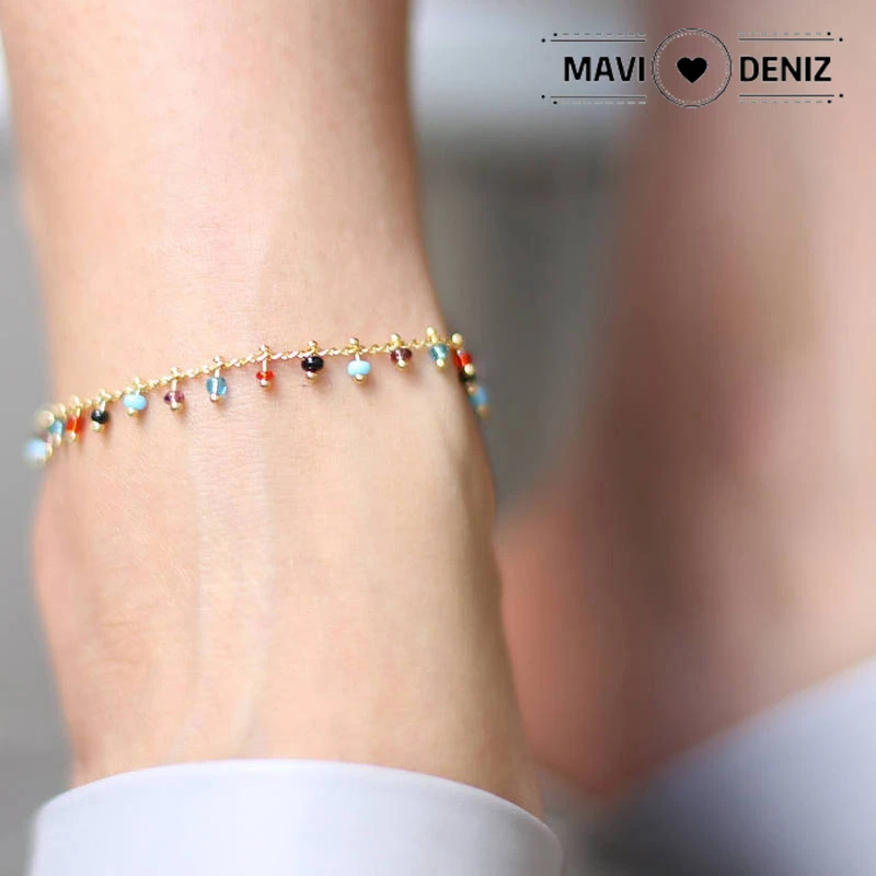 MAVI DENIZ 2019 летний ножной браслет с подвеской бисером пляжная бижутерия для ног