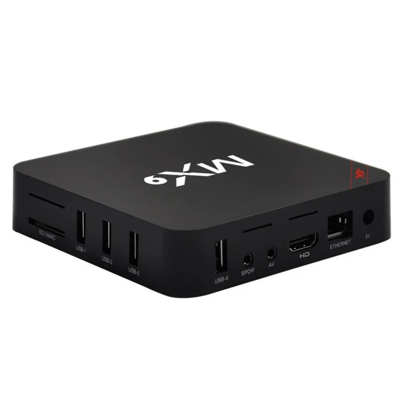 

New TV Box MX9 4K Quad Core 1GB 8GB Android 4.4 TV BOX 2.0 HD HDMI SD Slot 2.4GHz WiFi Set Top Box Media Player EU Plug