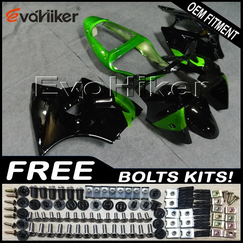 

motor cowl for ZX6R 2000 2001 2002 ZX 6R 00 01 02 green black ZZR600 2005 2006 2007 2008 ABS plastic panels kit Injection mold
