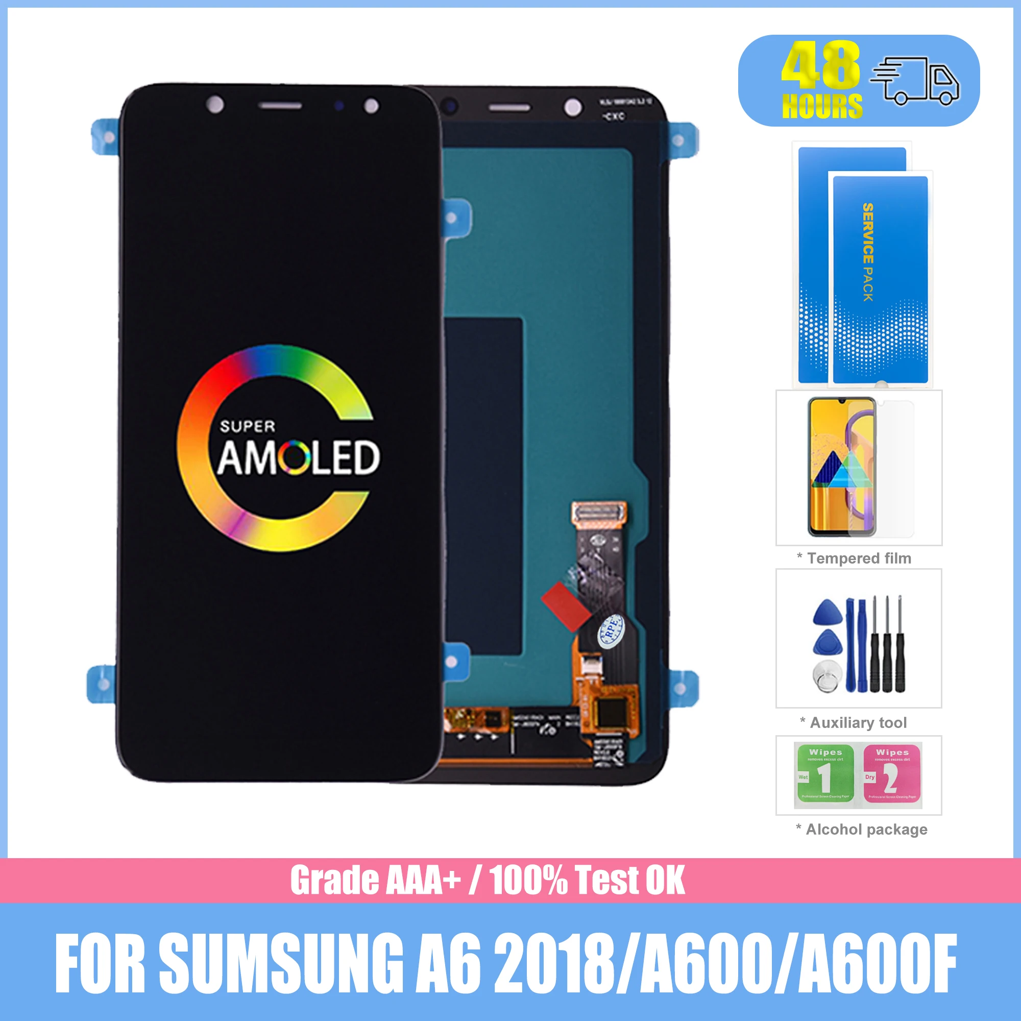 

Super AMOLED для SAMSUNG Galaxy A6 2018 A600 A600F A600FN, ЖК-дисплей с сенсорным экраном, дигитайзер, монтаж датчика