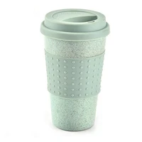 reusable water cup cola coffee cups wheat straw healthy drink bottle multi functional with lid coffee mug travel mug
