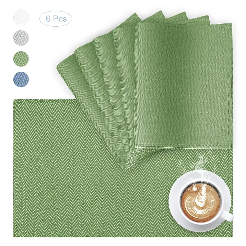 

VCVCOO Washable Placemats Polyester Fabric Place Mats Stain-Resistant Disc Cup Coaster Pad Heat-Resistant Cloth Kitchen Tablemat