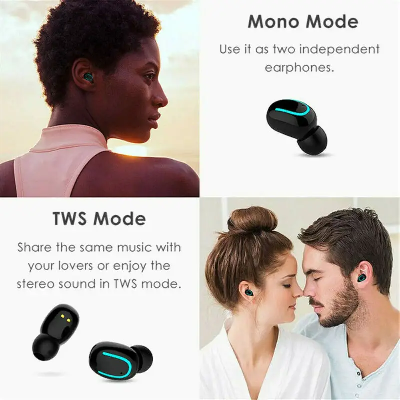 

2019 Newest Fashion Bluetooth 5.0 Headset TWS Wireless Earphones Twins Earbuds 5D Stereo Earphones