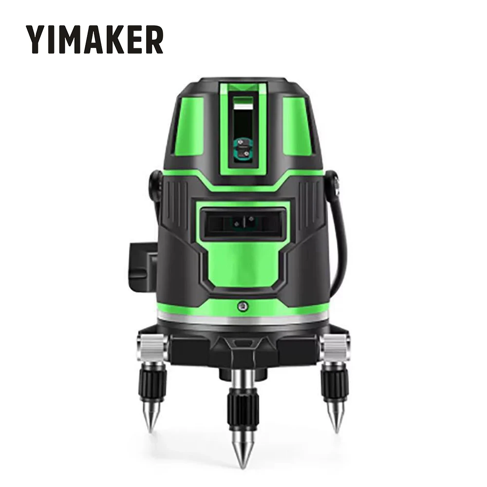 Зеленый лазерный уровень YIMAKER 5 линий 6 точек самовыравнивающийся горизонтальный