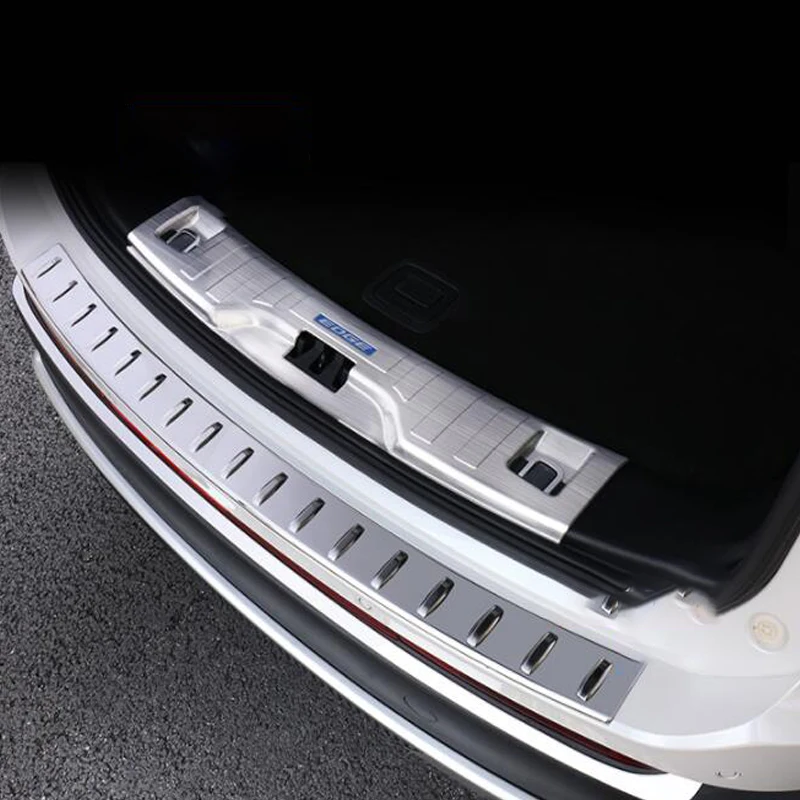 Защитная пластина для заднего бампера Ford Edge 2015-2020 отделка порога двери