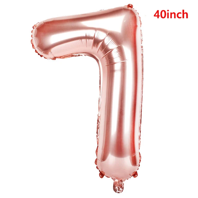 40inch Number 7 16 шт Розовый Золотой воздушный шар "Конфетти" детский душ девочка баллон гелия балоны DIY любовь свадьба день рождения шары украшения шары - Цвет: 40inch Number 7